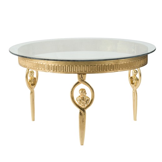 Τραπέζι σαλονιού χρυσό-γυαλί 