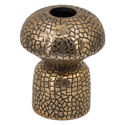 Ανθοδοχείο χρυσό υφή κροκοδείλου 100% αλουμίνιο 13x13x16cm - 13cm  x 13cm  x 16cm