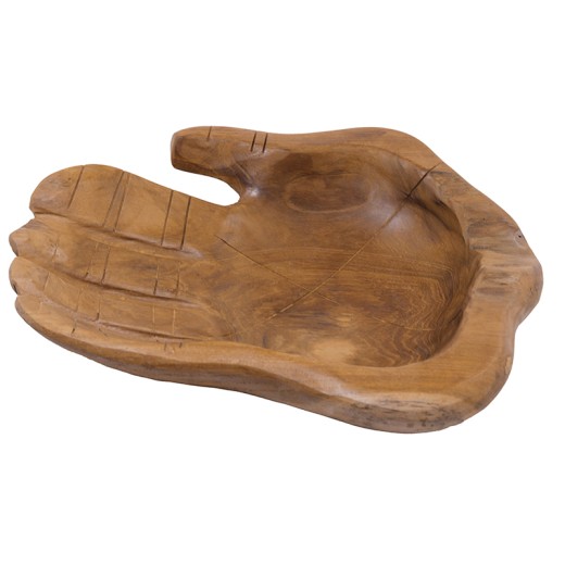 Μπωλ ξύλινο TEAK με μορφή χεριού 33x33x7cm - 33cm  x 33cm  x 7cm