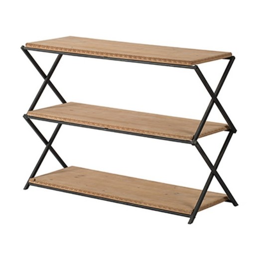 Artekko Pruah Ραφιέρα από Ξύλο Ελάτης και Μεταλλικό Σκελετό (120x40x85)cm - 120cm  x 40.5cm  x 85cm