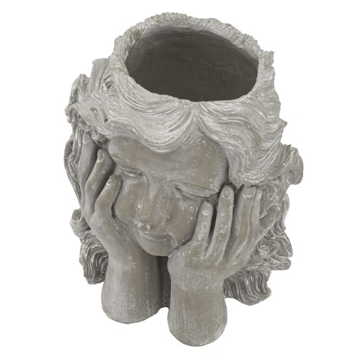 Κασπώ τσιμεντένιο προτομή κοπέλας 23 X 20 X 29cm - 23cm  x 20cm  x 29cm