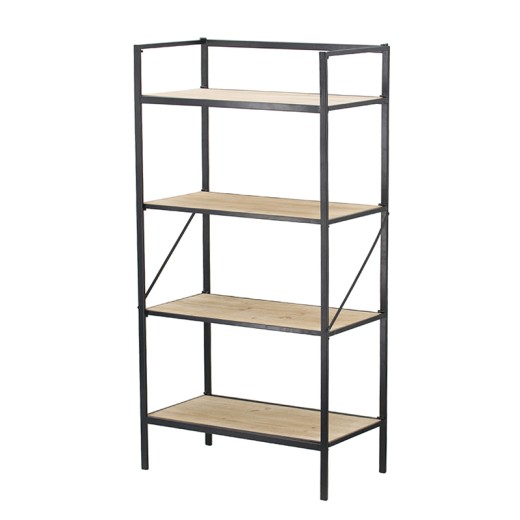 Ραφιέρα ξύλο-μέταλλο 4 ράφια 61 X 34 X 120cm - 61cm  x 34cm  x 120cm