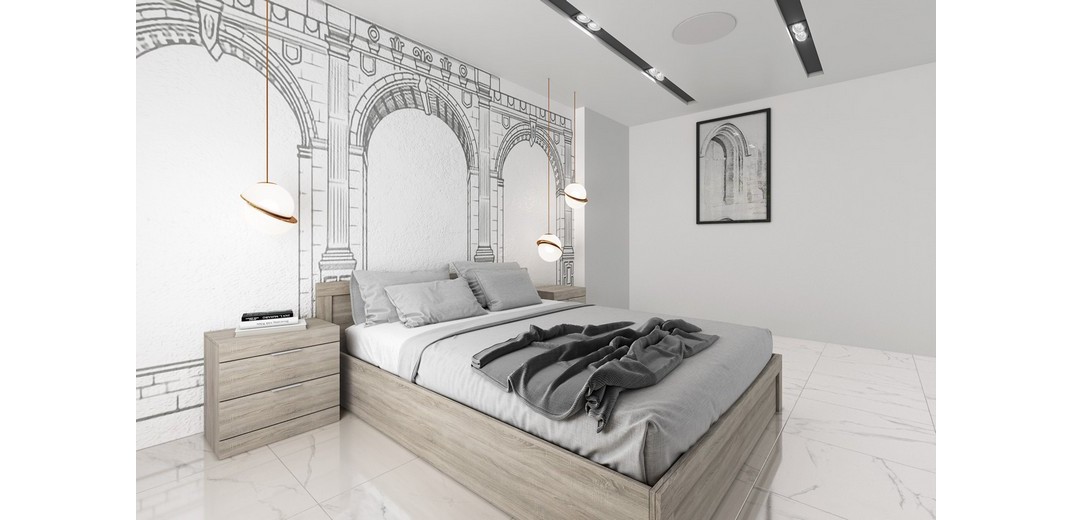 Κρεβάτι 160x200 με 2 κομοδίνα 50x35x51 ΣΕΤ/3  ξύλινο 7001 - 180.5cm  x 206cm  x 71cm