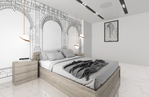 Κρεβάτι 160x200  με μηχανισμό με 2 κομοδίνα 50x35x51  ΣΕΤ/3 ξύλινο 7002 - 180.5cm  x 206cm  x 71cm
