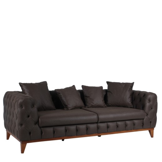 Καναπές τριθέσιος JAGUAR 225x92x68 ύφασμα VENA 04 με ξύλινα πόδια - 225cm  x 92cm  x 68cm