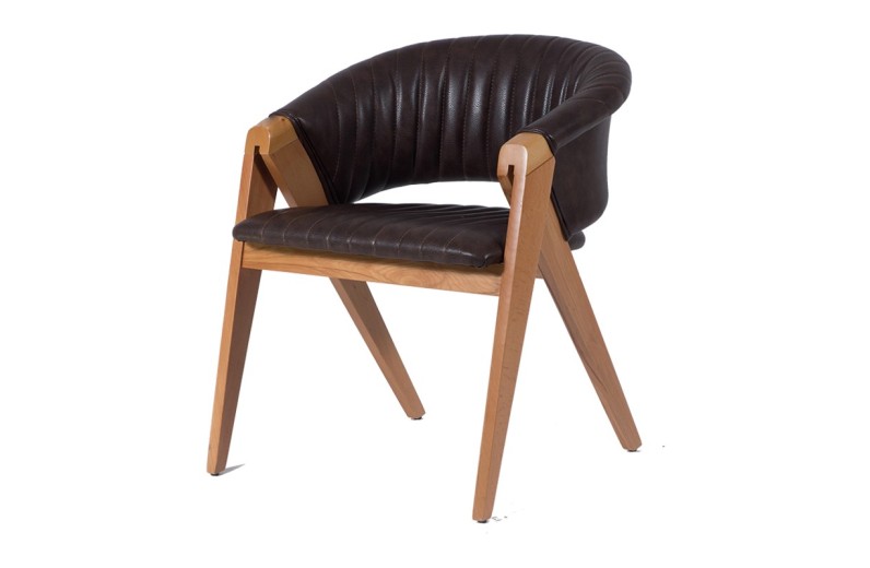 Καρέκλα VOLK PLUS φυσικό χρώμα ξύλου ύφασμα SOHO 03