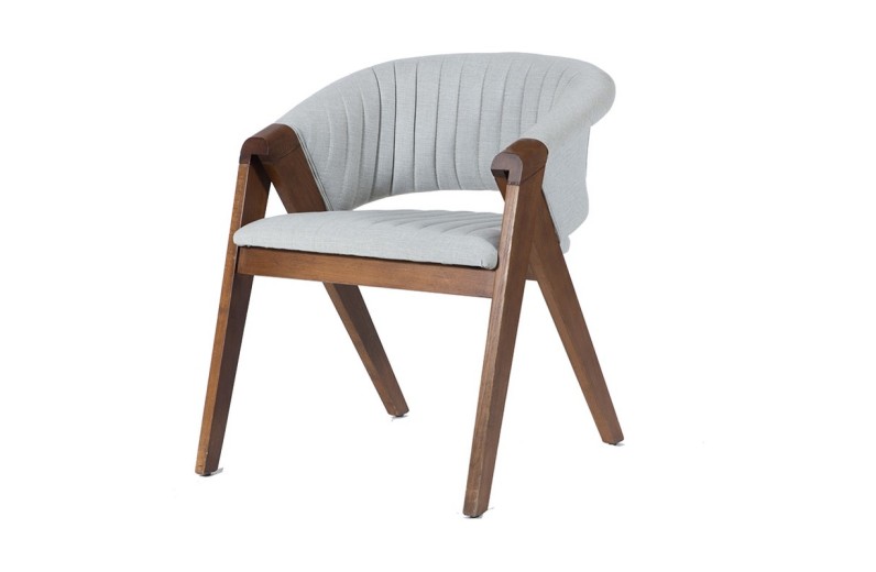 Καρέκλα VOLK PLUS KETEN καρυδί ξύλο ύφασμα KETEN