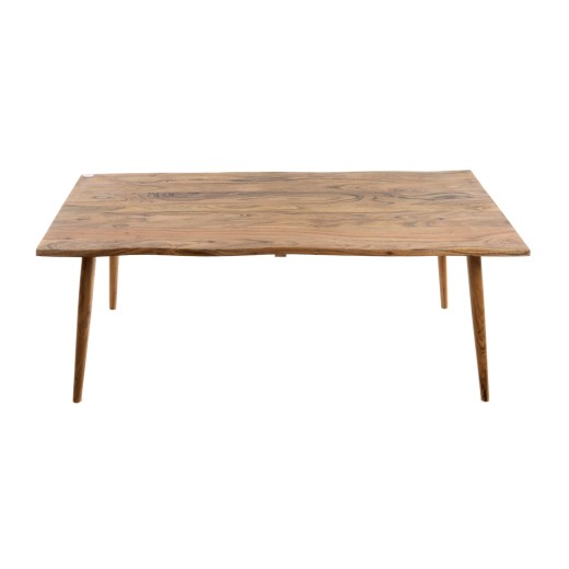 Artekko Τραπεζάκι σαλονιού Ξύλινο σε φυσική απόχρωση με στρογγυλό πόδι (120x60x46)cm - 120cm  x 60cm  x 46cm