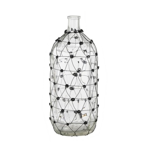 ARTEKKO Βάζο γυάλινο με μεταλλικό πλέγμα - 18cm  x 18cm  x 46cm