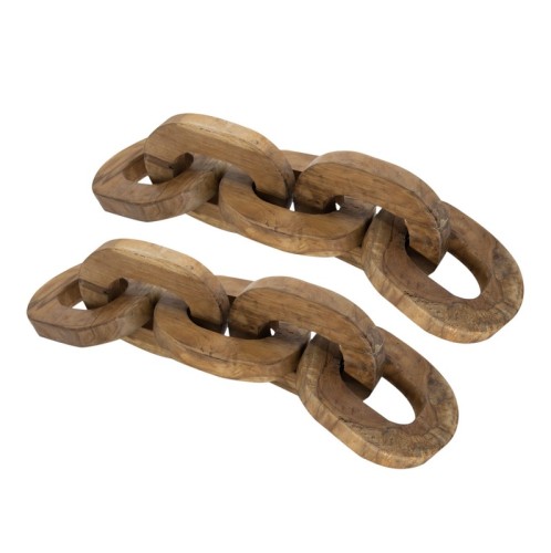 ARTEKKO Διακοσμητική Ξύλινη Αλυσίδα Teak (4x13x50)cm - 20cm  x 20cm  x 25cm