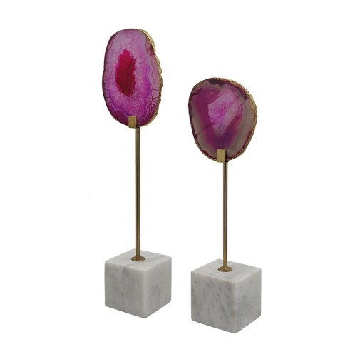 Artekko Διακοσμητικά Αγάλματα Ροζ Αχάτη (10x6.5x36)cm - 10cm  x 6.5cm  x 36cm