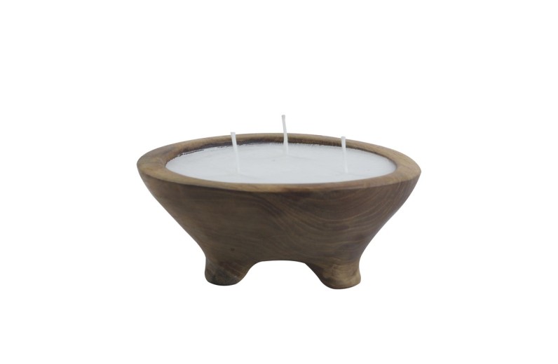 Artekko Κηροπήγιο (15x15x6)cm Καφέ Χρώματος Teak Διακοσμητικό - 15cm  x 15cm  x 6cm