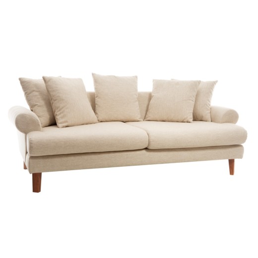 Artekko Uk Sofa Καναπές Τριθέσιος Υφασμάτινος Μπεζ (210x100x75)cm - 210cm  x 100cm  x 75cm