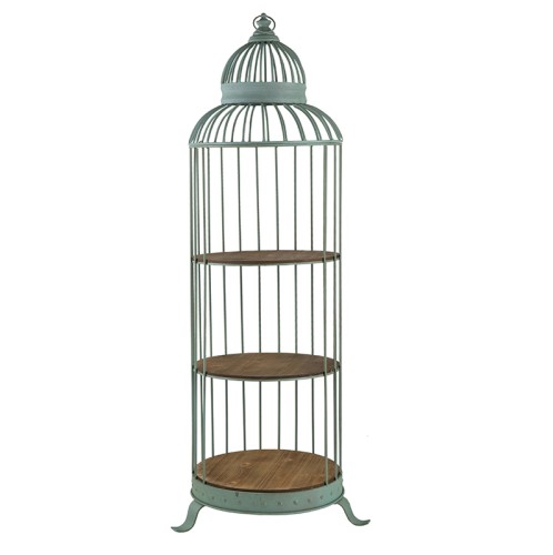 Artekko Ραφιέρα Κλουβί με 3 Ξύλινα MDF Ράφια και Μεταλλικό Σκελετό (66x61x169) - 66cm  x 61cm  x 169cm