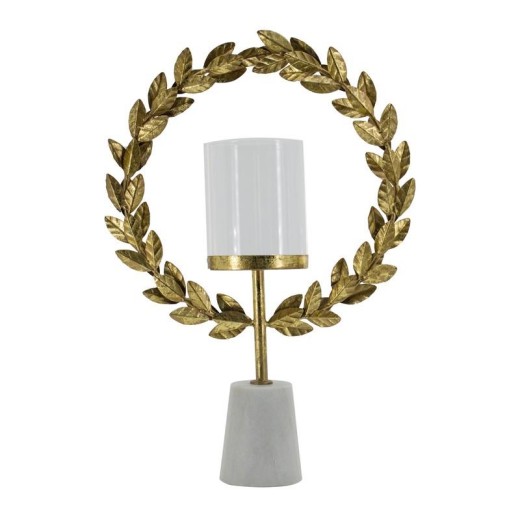 Artekko Lilia Κηροπήγιο με Μάρμαρο/Μέταλλο Χρυσό - 36cm  x 9cm  x 50cm