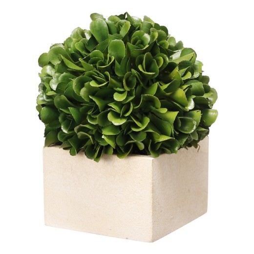 Artekko Boxwood Τεχνητός Πύξος σε Γλαστράκι Πλαστικό Πράσινο (11.4x11.4x14)cm - 11.43cm  x 11.43cm  x 14cm