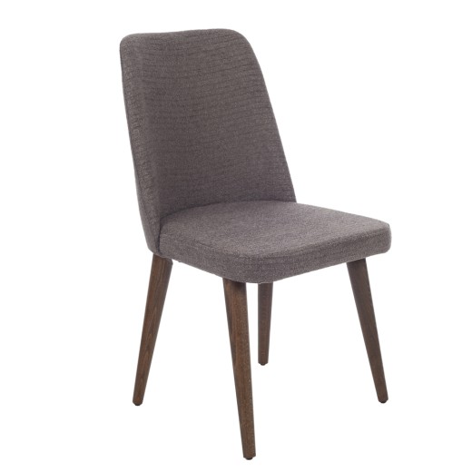 Artekko Milano Καρέκλα με Ξύλινο Καφέ Σκελετό και Καφέ Μπουκλέ Ύφασμα (48x60x90)cm - 48cm  x 60cm  x 90cm