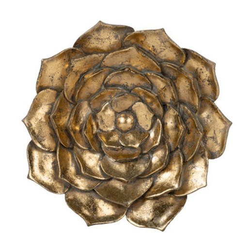 Artekko Flower Διακοσμητικό Επιτοίχιο Λουλούδι Ρητίνης Χρυσό - 25.5cm  x 3.5cm  x 25.5cm
