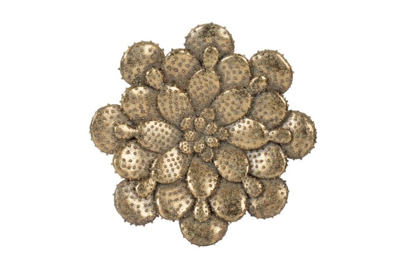 Artekko Flower Διακοσμητικό Επιτοίχιο Λουλούδι Ρητίνης Χρυσό - 25.5cm  x 4cm  x 25.5cm