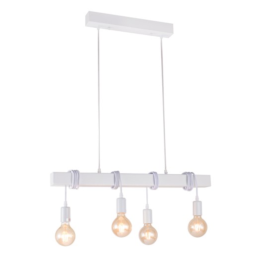 Artekko Rod Φωτιστικό με 4 Λάμπες Ξύλινο Λευκό (70x10x30)cm - 70cm  x 10cm  x 30cm