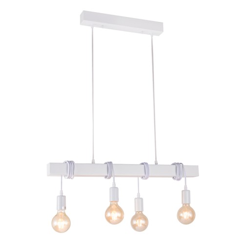 Artekko Rod Φωτιστικό με 4 Λάμπες Ξύλινο Λευκό (70x10x30)cm - 70cm  x 10cm  x 30cm
