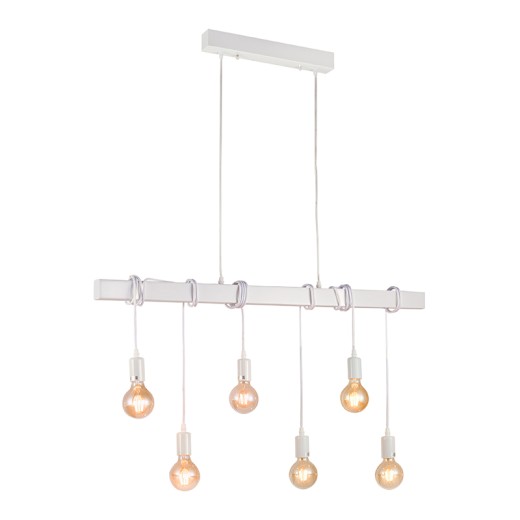 Artekko Rod Φωτιστικό με 6 Λάμπες Ξύλινο Λευκό (100x10x50)cm - 100cm  x 10cm  x 50cm