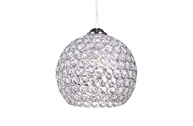 Artekko Crystal Φωτιστικό Μεταλλικό με Διάφανα Κρύσταλλα (25x25x25)cm - 25cm  x 25cm  x 25cm