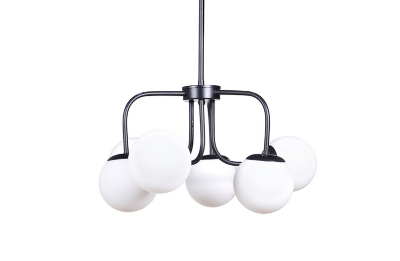 Artekko Tube Φωτιστικό 6φωτο Μεταλλικό Μαύρο (50x50x60)cm - 50cm  x 50cm  x 60cm