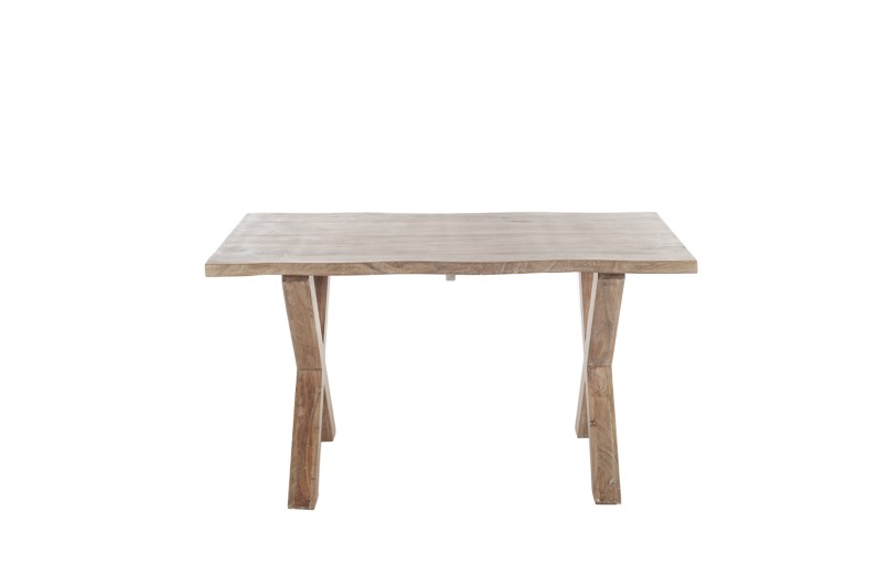 Artekko Pantheon Τραπεζαρία με Χ Πόδια Ξύλινη Λευκή Πατίνα (140x80x76)cm - 140cm  x 80cm  x 76cm