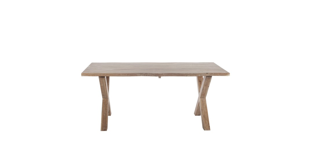 Artekko Pantheon Τραπεζαρία με Χ Πόδια Ξύλινη Λευκή Πατίνα (180x94x76)cm - 180cm  x 94cm  x 76cm