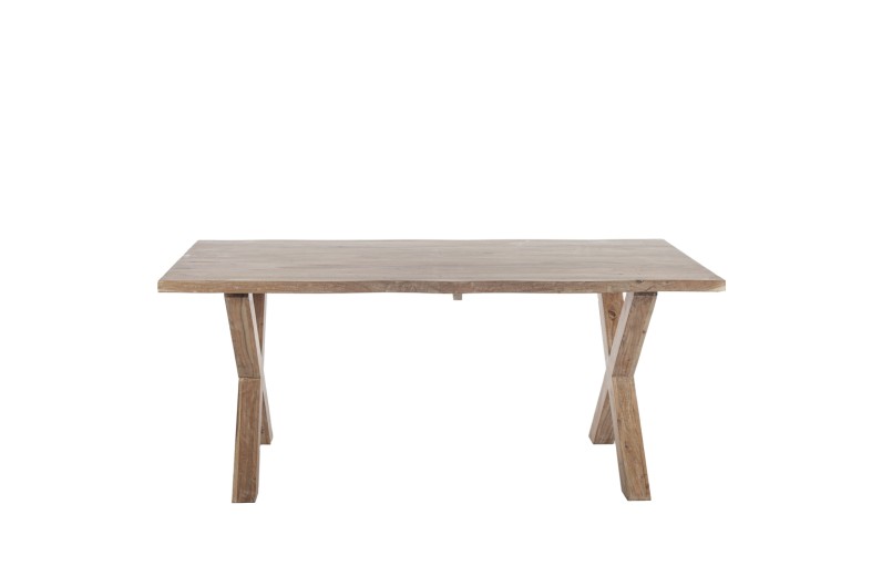 Artekko Pantheon Τραπεζαρία με Χ Πόδια Ξύλινη Λευκή Πατίνα (180x94x76)cm - 180cm  x 94cm  x 76cm