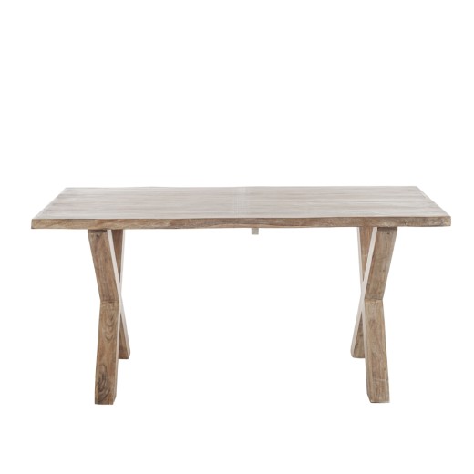 Artekko Pantheon Τραπεζαρία με Χ Πόδια Ξύλινη Λευκή Πατίνα (160x83x76)cm - 160cm  x 83cm  x 76cm