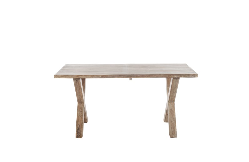 Artekko Pantheon Τραπεζαρία με Χ Πόδια Ξύλινη Λευκή Πατίνα (160x83x76)cm - 160cm  x 83cm  x 76cm