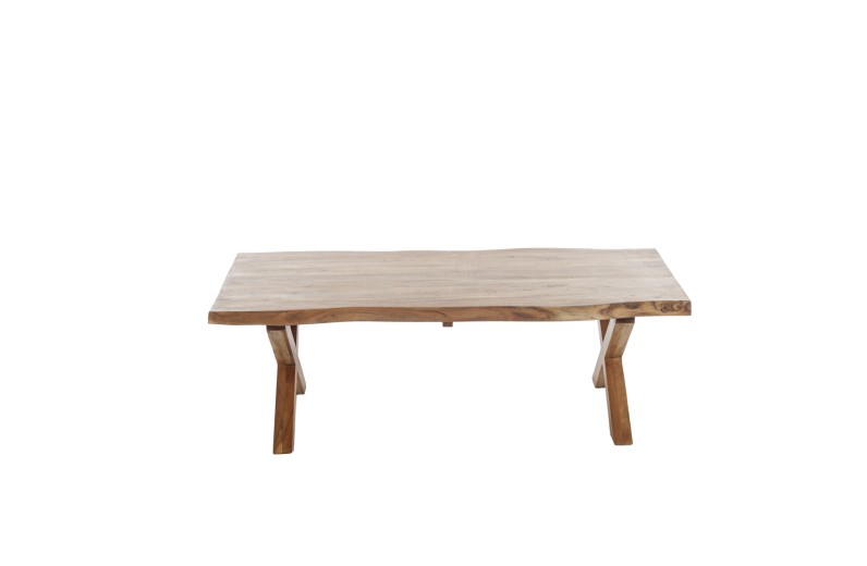 Artekko Maokai Τραπέζι Σαλονιού με Χ Πόδια Ξύλινο Φυσική Απόχρωση (135x68x45)cm - 135cm  x 68cm  x 45cm