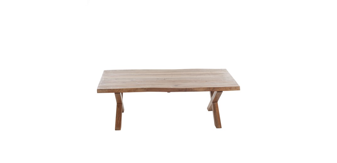 Artekko Maokai Τραπέζι Σαλονιού με Χ Πόδια Ξύλινο Μελί Απόχρωση (135x68x45)cm - 130cm  x 68cm  x 45cm