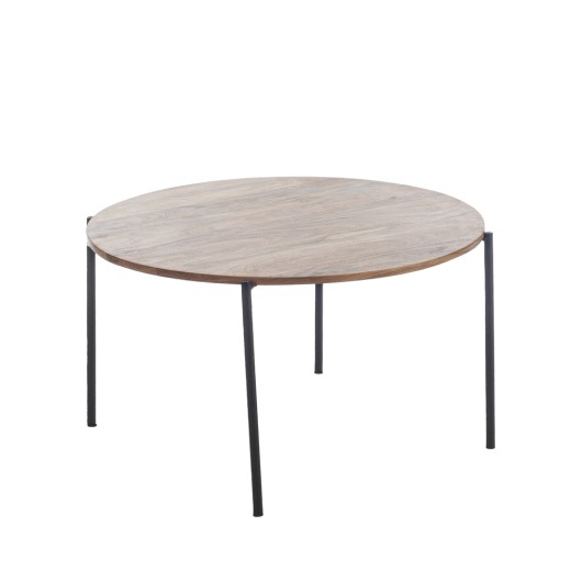 Artekko Ahri Τραπέζι Σαλονιού Στρογγυλό Ξύλο/Μέταλλο Μελί Απόχρωση (80x80x45)cm - 80cm  x 80cm  x 45cm