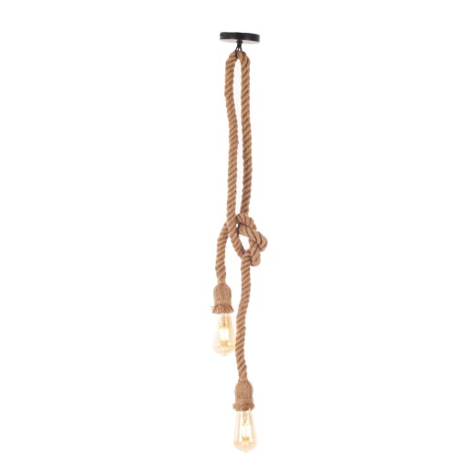 Artekko Hemp Rope Φωτιστικό Οροφής 2φωτο (Ε27) με Σχοινί (10x10x100)cm - 10cm  x 10cm  x 100cm
