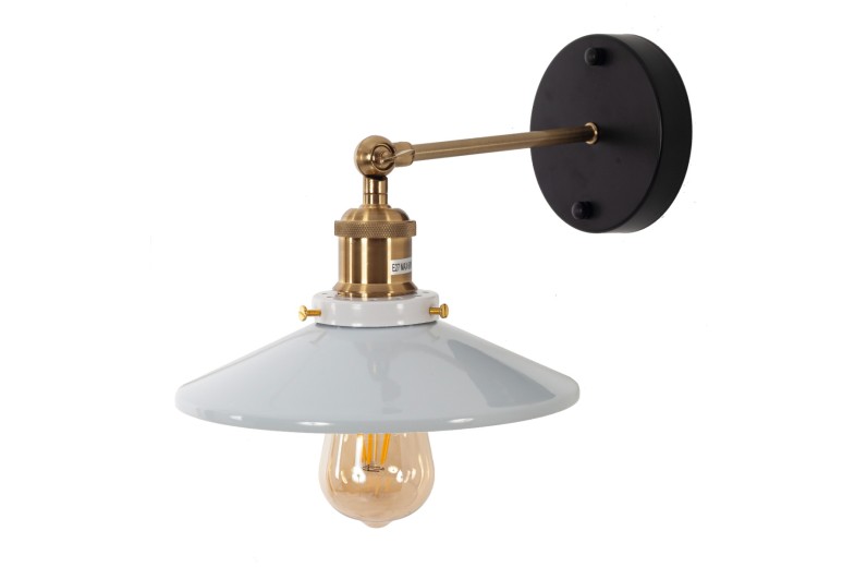 Artekko Aluminum Φωτιστικό Απλίκα Μονόφωτο (Ε27) Λευκό/Χρυσό με Καθρέφτη (24x24x14)cm - 24cm  x 24cm  x 14cm