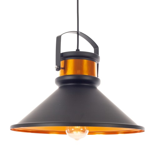 Artekko Aluminum Φωτιστικό Οροφής Μονόφωτο (Ε27) Μαύρο/Χρυσό (40x40x16)cm - 40cm  x 40cm  x 16cm