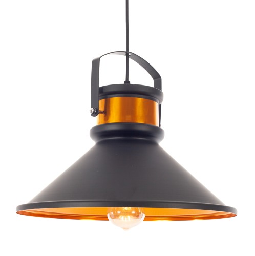 Artekko Aluminum Φωτιστικό Οροφής Μονόφωτο (Ε27) Μαύρο/Χρυσό (40x40x16)cm - 40cm  x 40cm  x 16cm