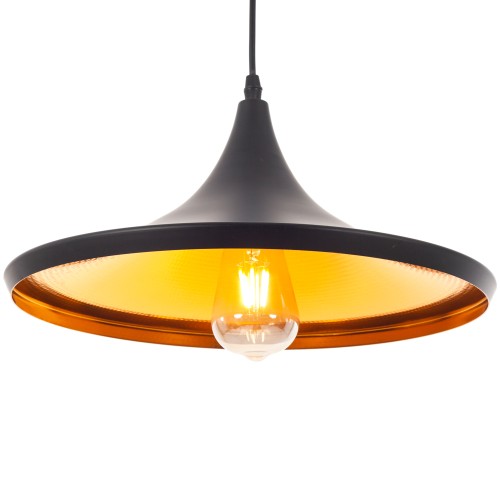 Artekko Aluminum Φωτιστικό Οροφής Μονόφωτο (Ε27) Μαύρο/Μπρονζέ (37x37x21)cm - 37cm  x 37cm  x 21cm