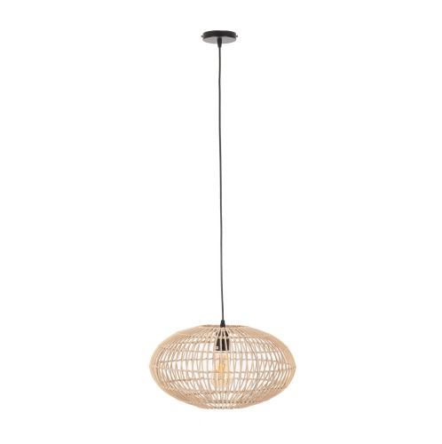 Artekko Bamboo Φωτιστικό Οροφής Μονόφωτο (Ε27) Φυσική Απόχρωση (45x45x25)cm - 45cm  x 45cm  x 25cm