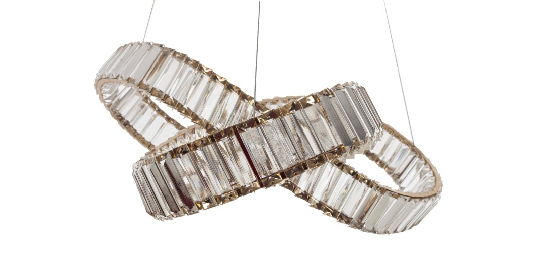 Artekko Iron Φωτιστικό Οροφής LED Χρυσό Μεταλλικό με Κρύσταλλα (60x60x30)cm 9w 3000K - 60cm  x 60cm  x 30cm
