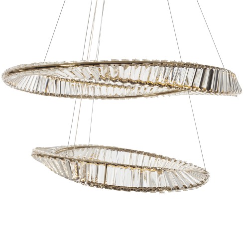 Artekko Iron Φωτιστικό Οροφής LED Χρυσό Μεταλλικό με Κρύσταλλα (60x60x20)cm 15w 3000K - 60cm  x 60cm  x 20cm