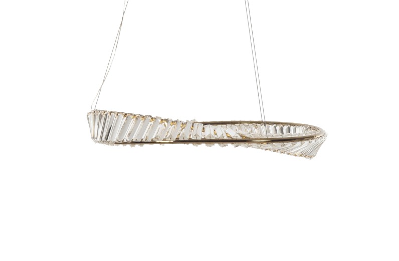Artekko Iron Φωτιστικό Οροφής LED Χρυσό Μεταλλικό με Κρύσταλλα (82x82x20)cm 9w 3000K - 82cm  x 82cm  x 20cm