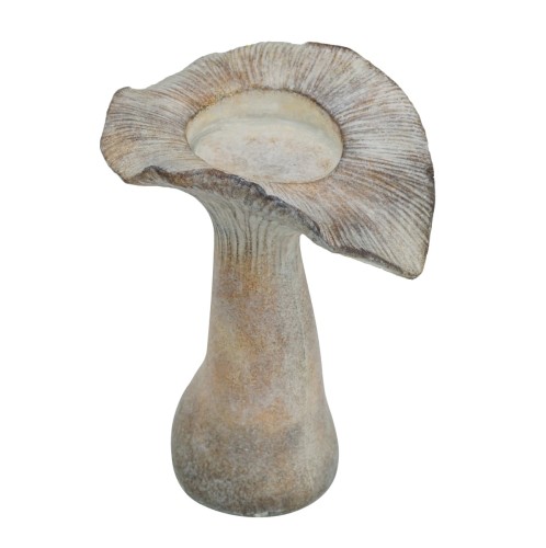 Artekko Cement Κηροπήγιο σε Σχήμα Μανιταριού Τσιμεντένιο Μπεζ (18x15.5x23.5)cm - 18cm  x 15.5cm  x 23.5cm