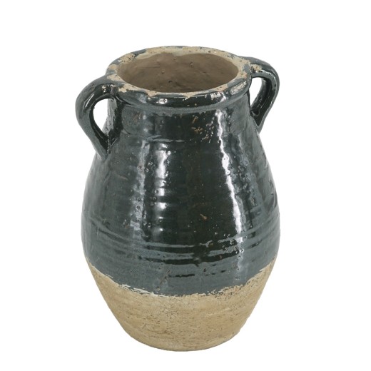 Artekko Antique Βάζο από Τερακότα Πράσινο (24.5x24.5x33)cm - 24.5cm  x 24.5cm  x 33cm