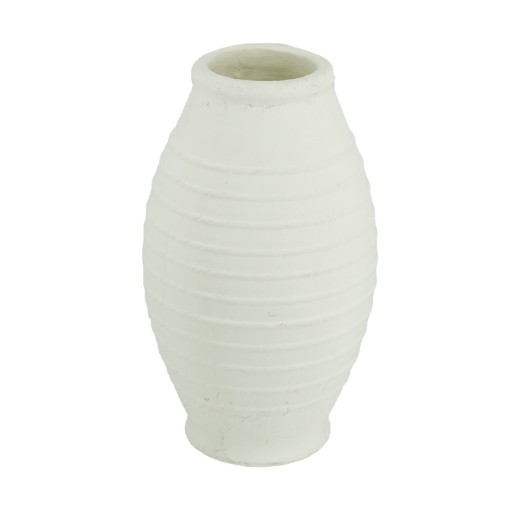 Artekko Antique Βάζο από Τερακότα Λευκό (28x28x50)cm - 28cm  x 28cm  x 50cm