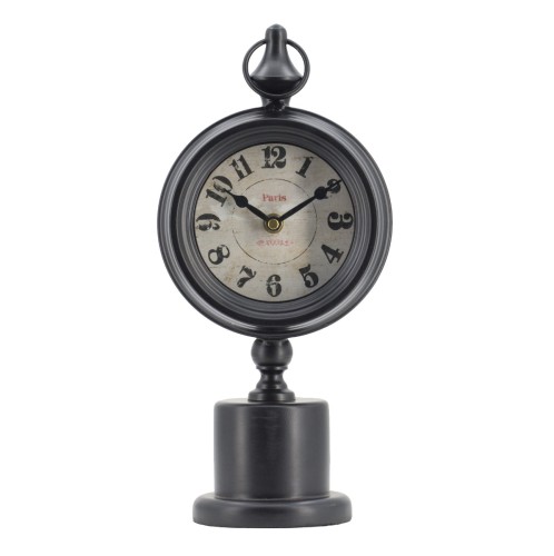Artekko Clock Ρολόι Επιτραπέζιο Μεταλλικό Μαύρο (15.5x10.9x37.1)cm - 15.5cm  x 10.9cm  x 37.1cm