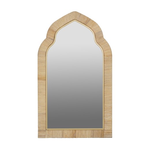 Artekko Bohemian Καθρέφτης Τοίχου με Ρατάν MDF/Γυαλί Φυσικό (57x3x97)cm - 56.5cm  x 3.2cm  x 97cm
